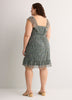 Fit-and-Flare Sangria Flutter Sleeve Dress