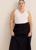Cotton Poplin Pull-On Maxi Skirt
