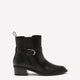 Wide Width, Winona Black Faux Leather Low-Heel Bootie with Buckle