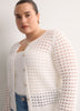 Semi-Fitted Crochet Cardigan with Long Bell Sleeves