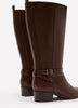 Botte haute en faux cuir Diona avec harnais à la cheville, pied large