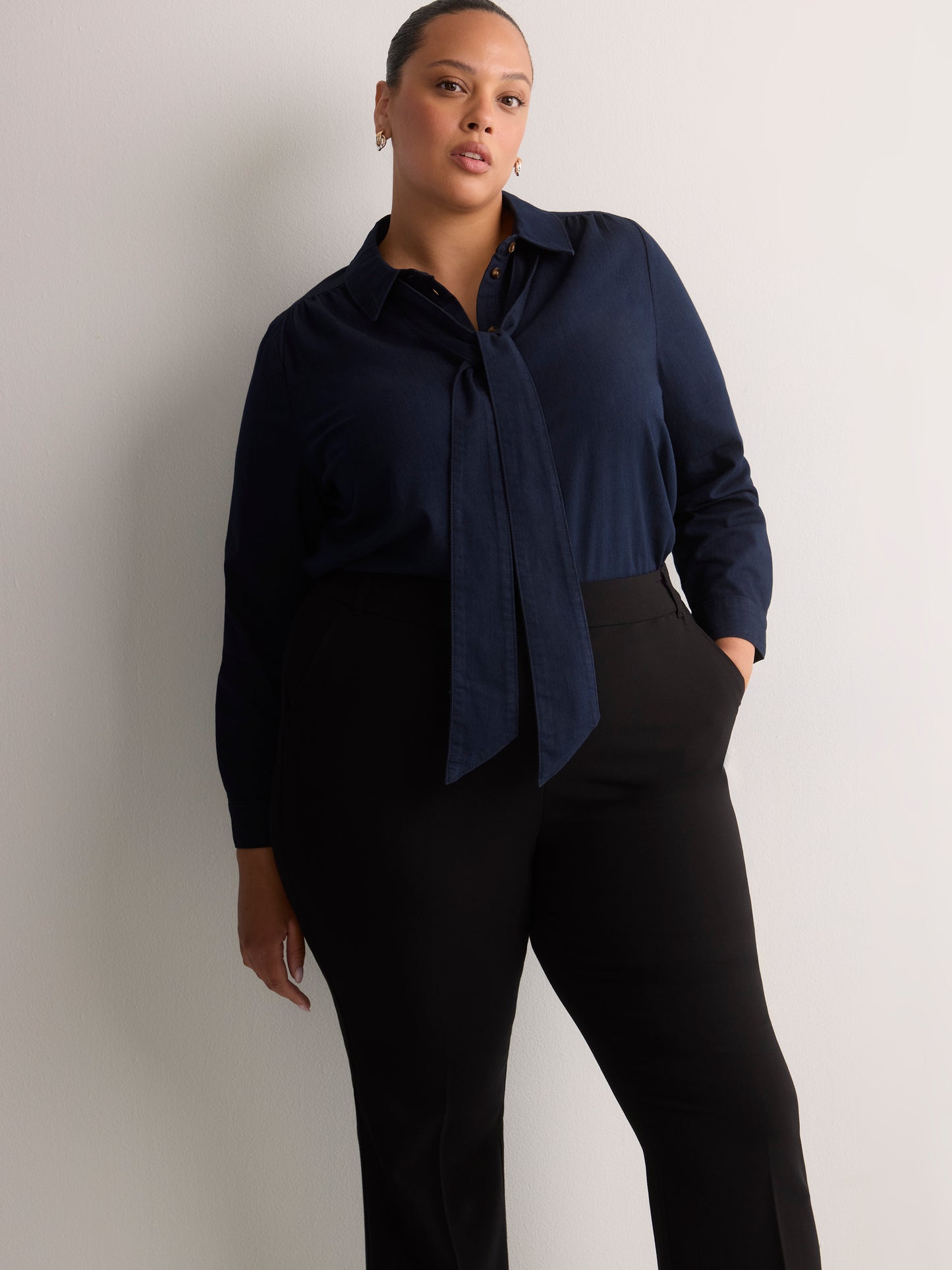 Black Savvy Boot-Cut Pant