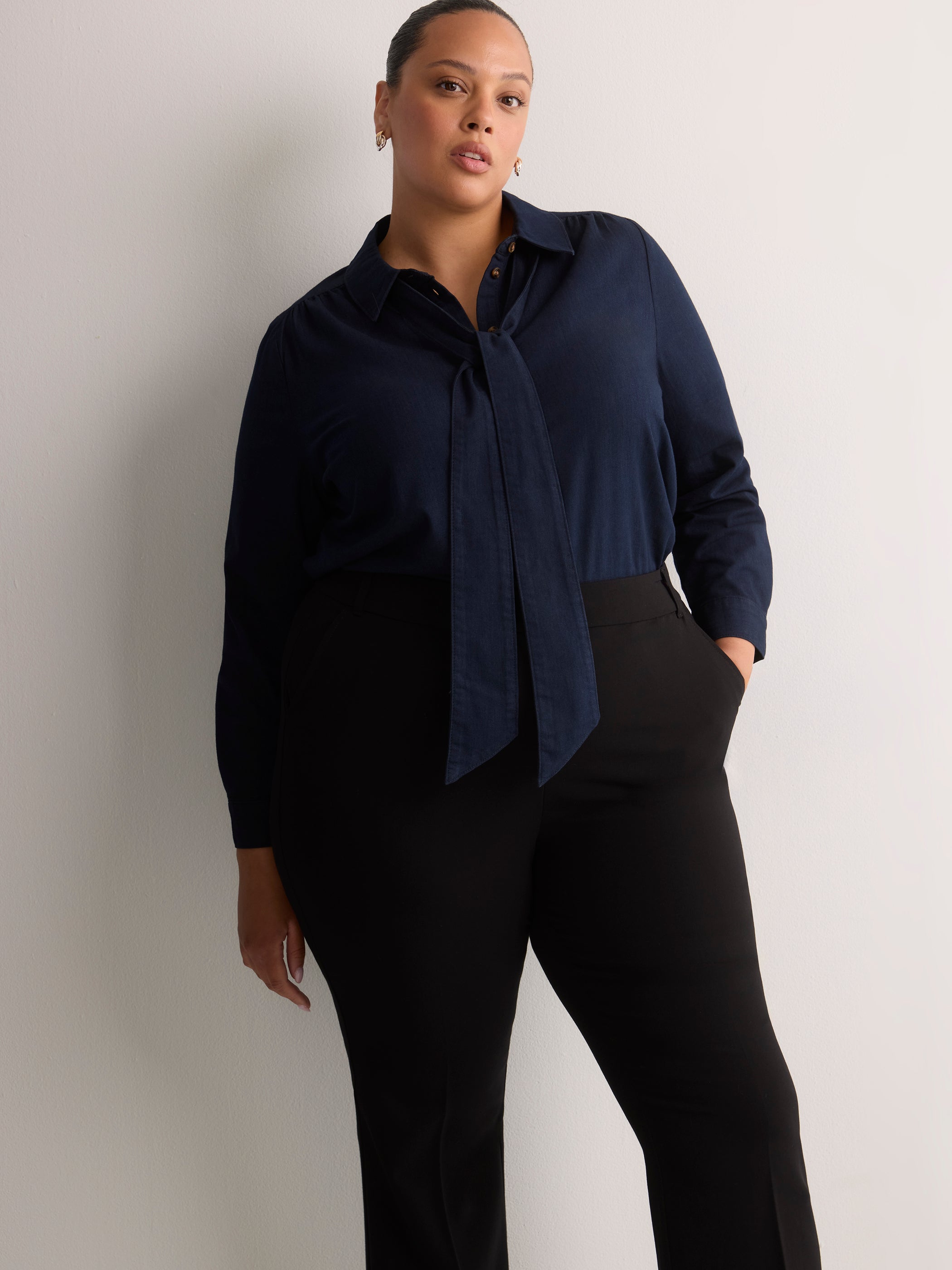 Black Savvy Boot-Cut Pant
