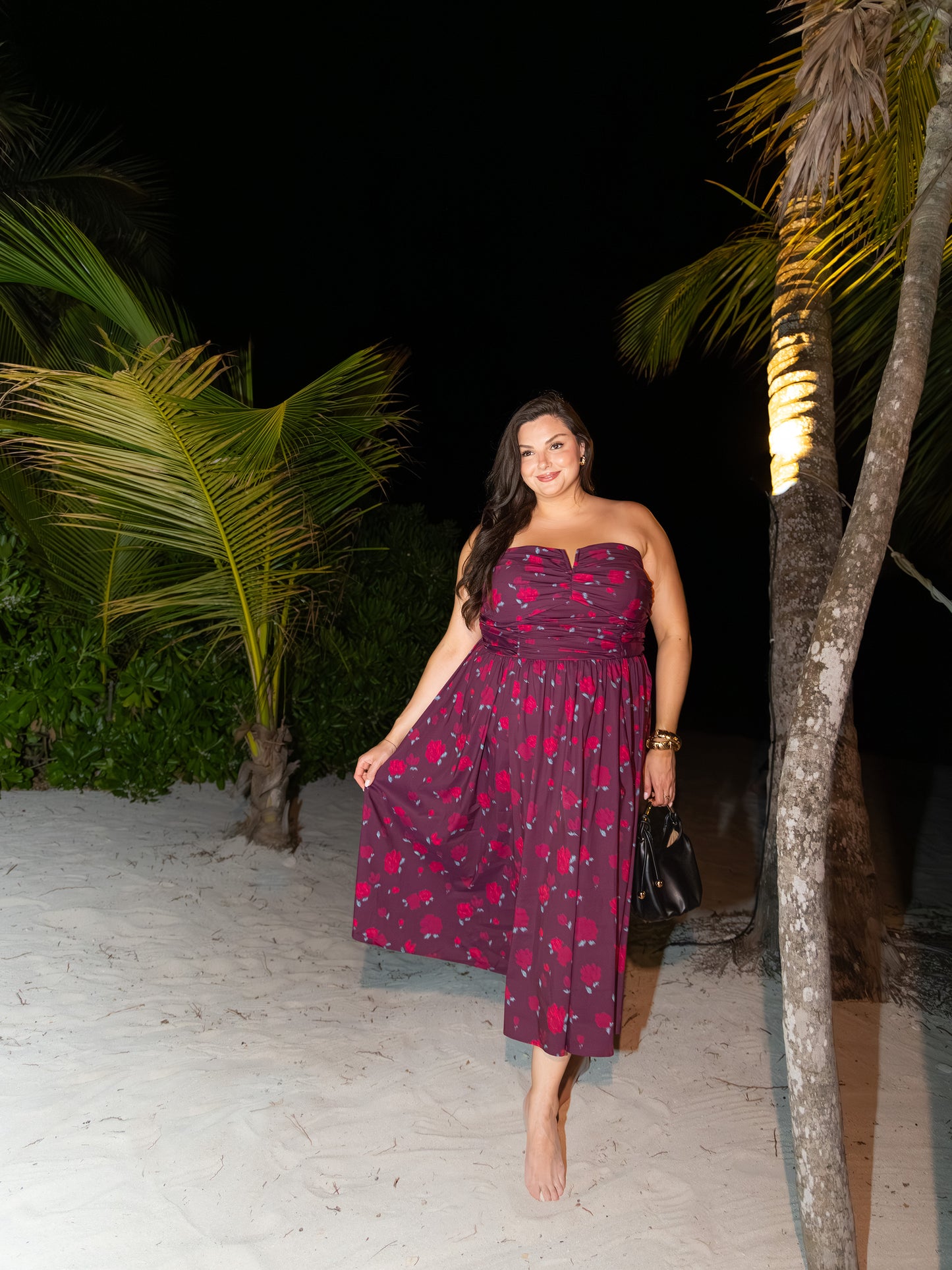 Heart-Neck Bustier Fit-and-Flare Midi Dress - Addition Elle