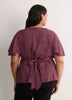 Responsible, Cape Flutter-Sleeve Silky Blouse with Self Sash
