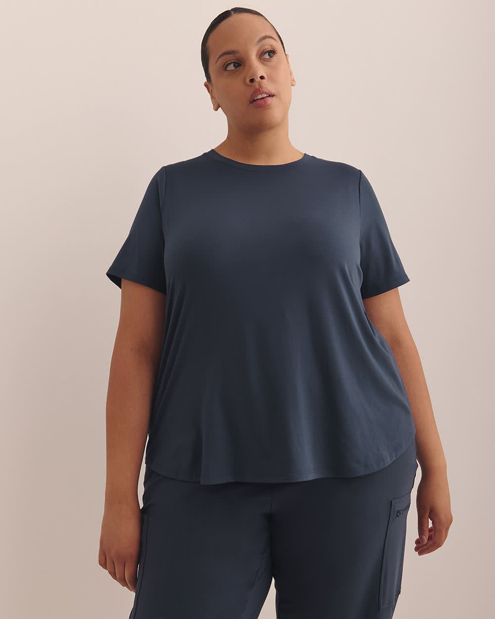 T-shirt à manches courtes et ourlet arrondi, tissu responsable - Active Zone