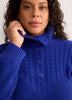 Loose Half-Placket Cable Knit Sweater