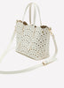 White Perforated Crossbody Handbag