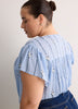 Floral A-Line Split-Neck Blouse