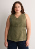 Responsible, Fit and Flare Sleeveless V-Neck Vest Blouse