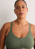 Wireless Medium Support Sports Bra with Front Zip Closure - Active Zone