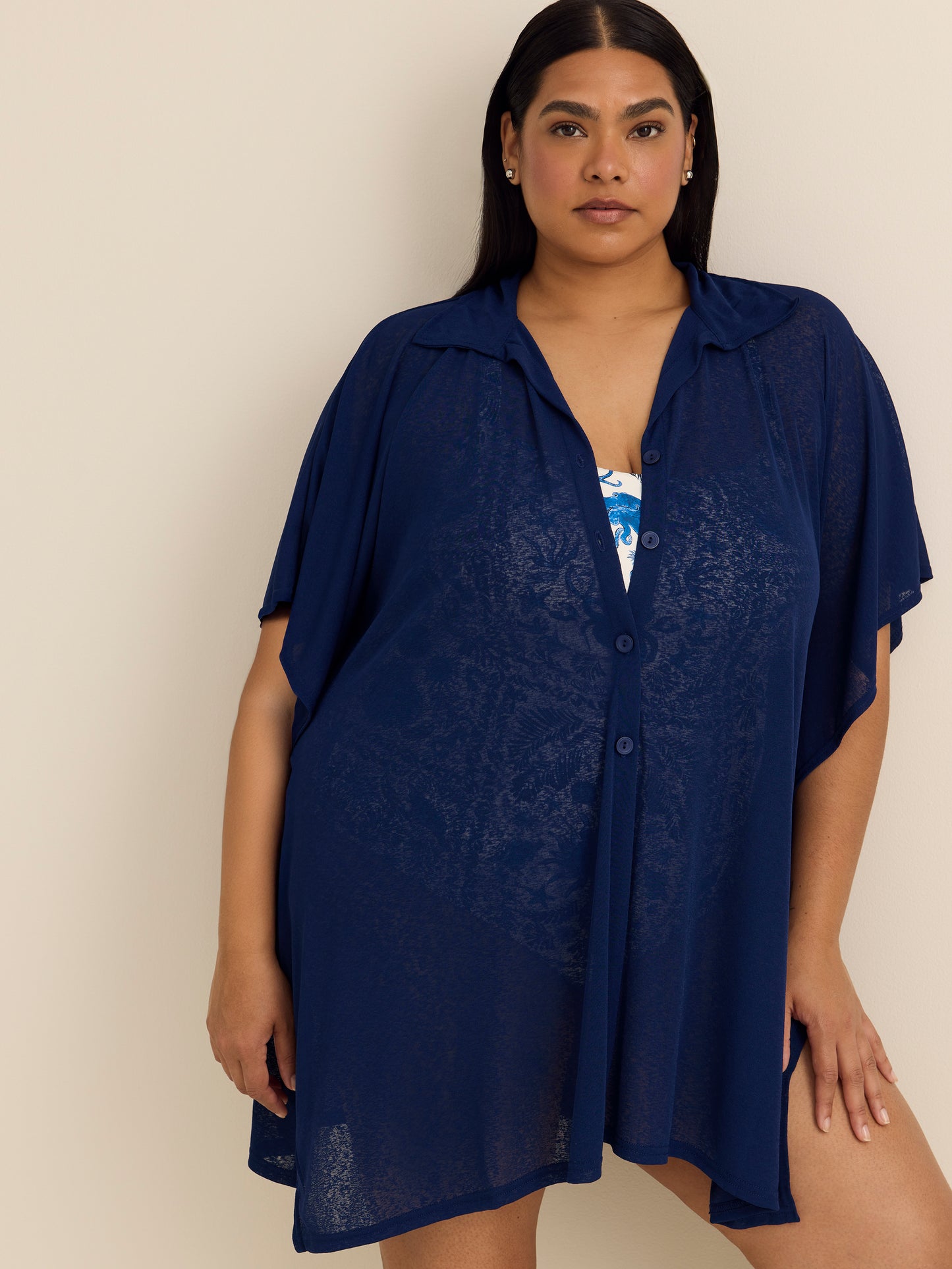 Lightweight Buttoned-Down Cover-Up Dress - Cover Me