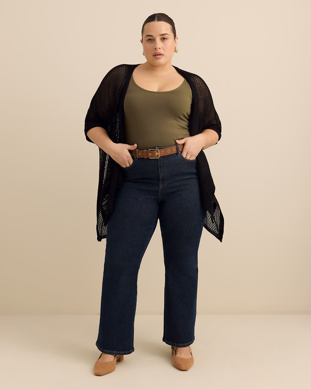 Open Stitch Knit Cape