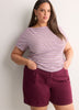 White Fitted Boat-Neck Ribbed Knit Baby Tee