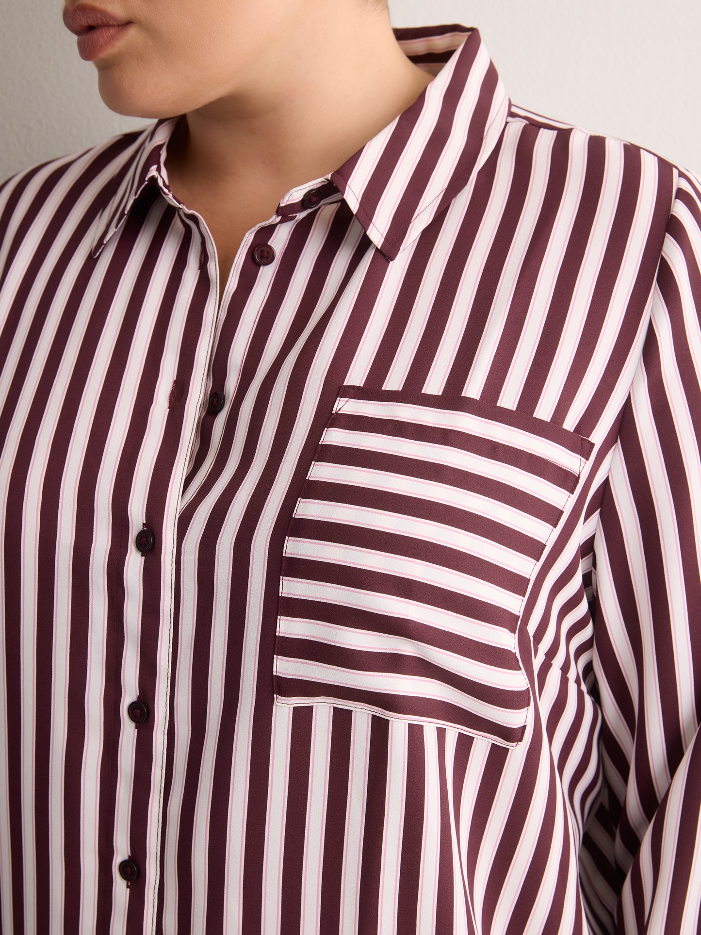 Responsible, Silky Buttoned Down Tunic Shirt