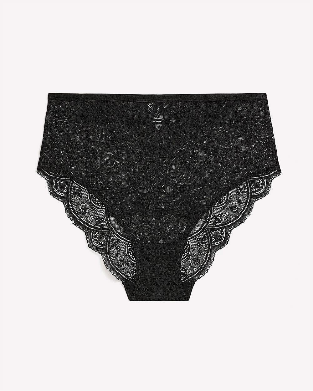 Culotte échancrée sexy noire en dentelle - Déesse Collection