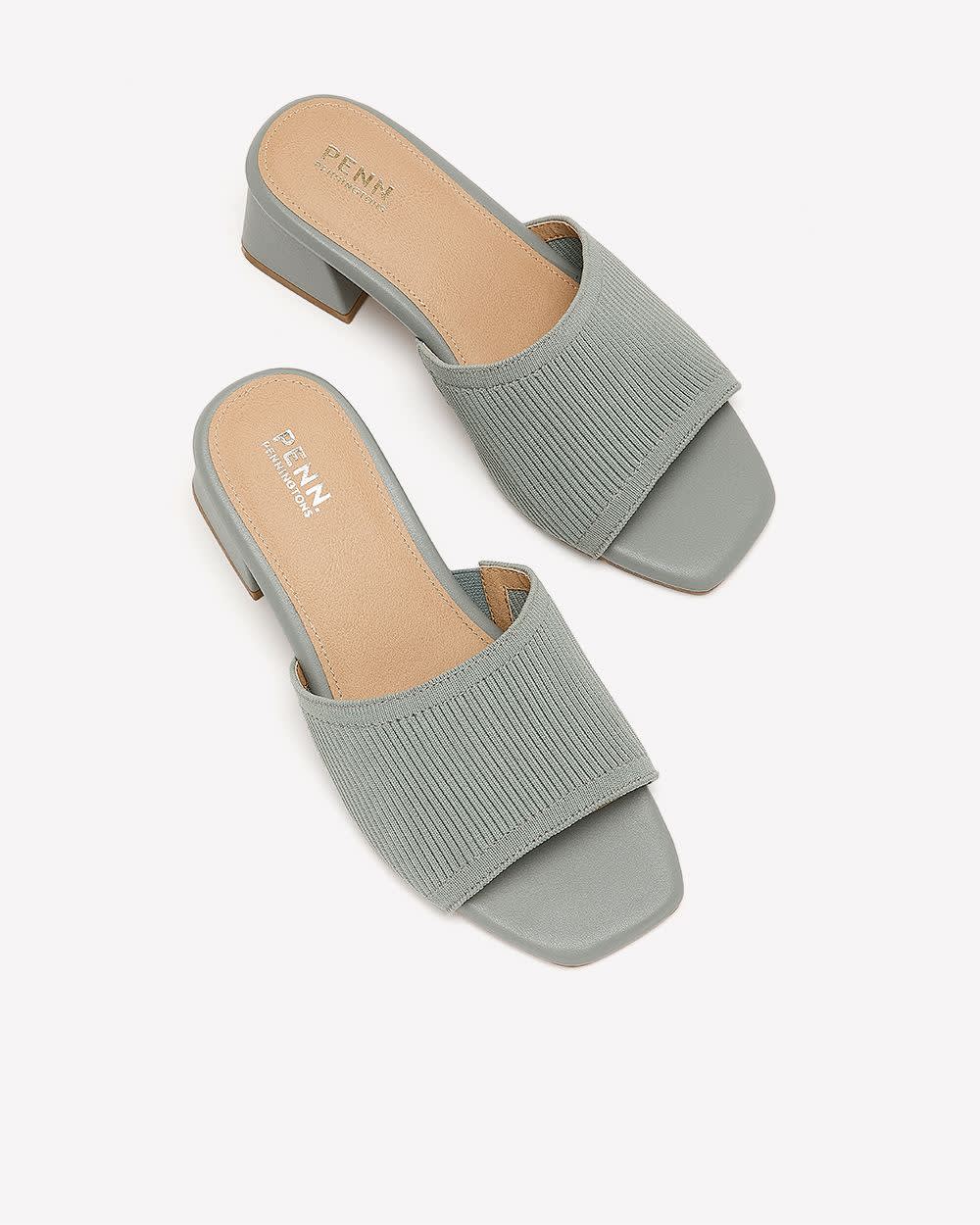 Extra Wide Width, Knit Mule Sandal with Flared Heel