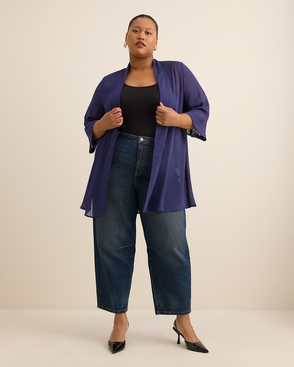 Open Overpiece with 3/4 Sleeves