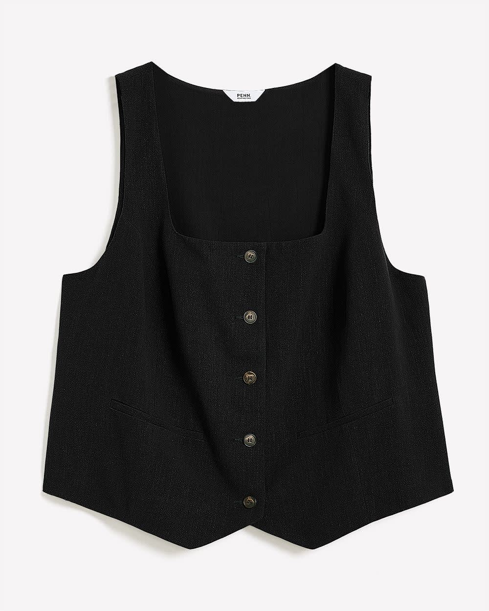 Veste sans manches ajustée à  encolure carrée