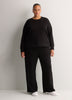 Responsible, Petite, Black High-Rise Wide-Leg Pull-On Knit Pant - Active Zone
