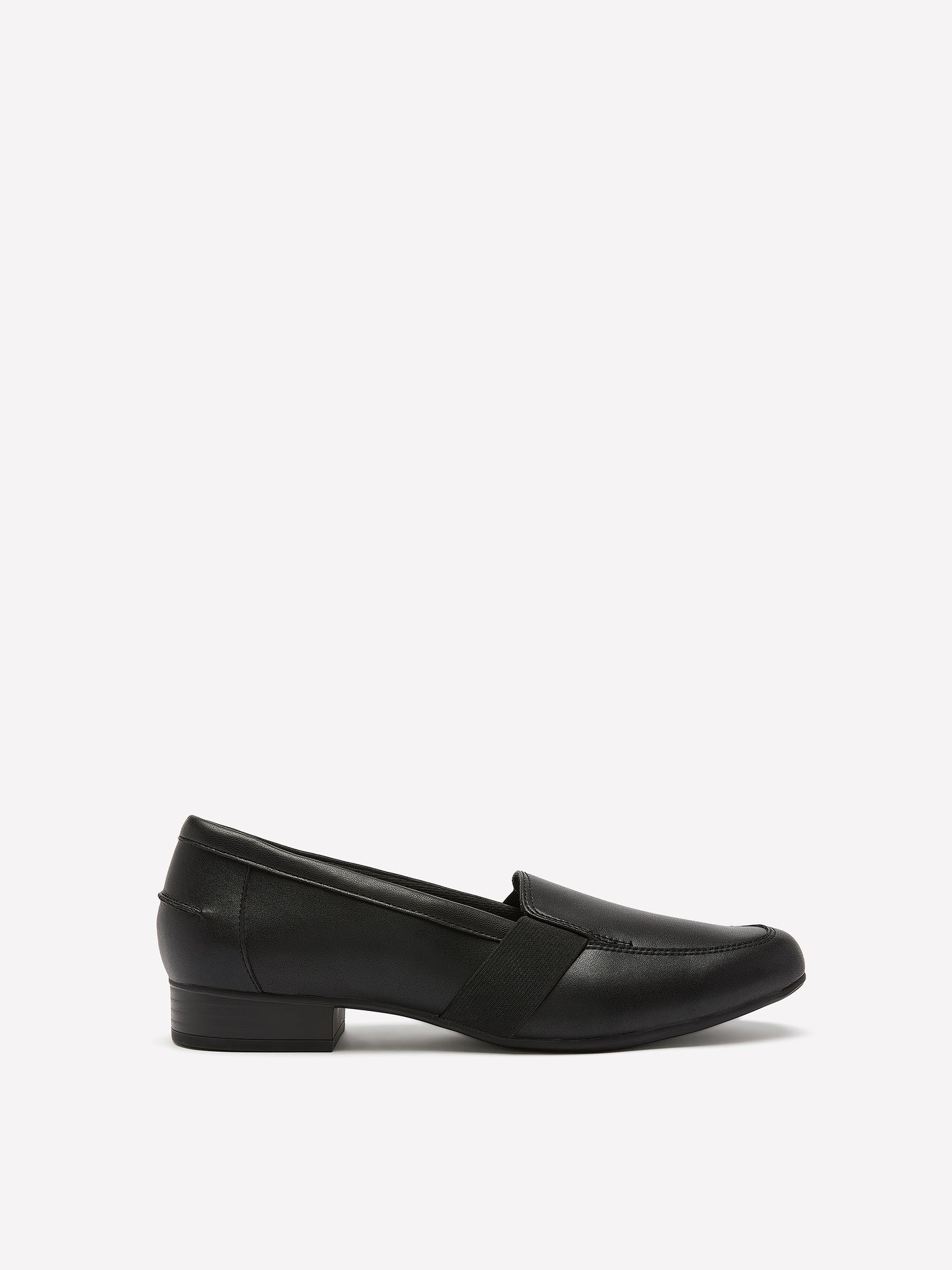 Wide Width, Juliet Beat Black Leather Low-Heel Shoe - Clarks