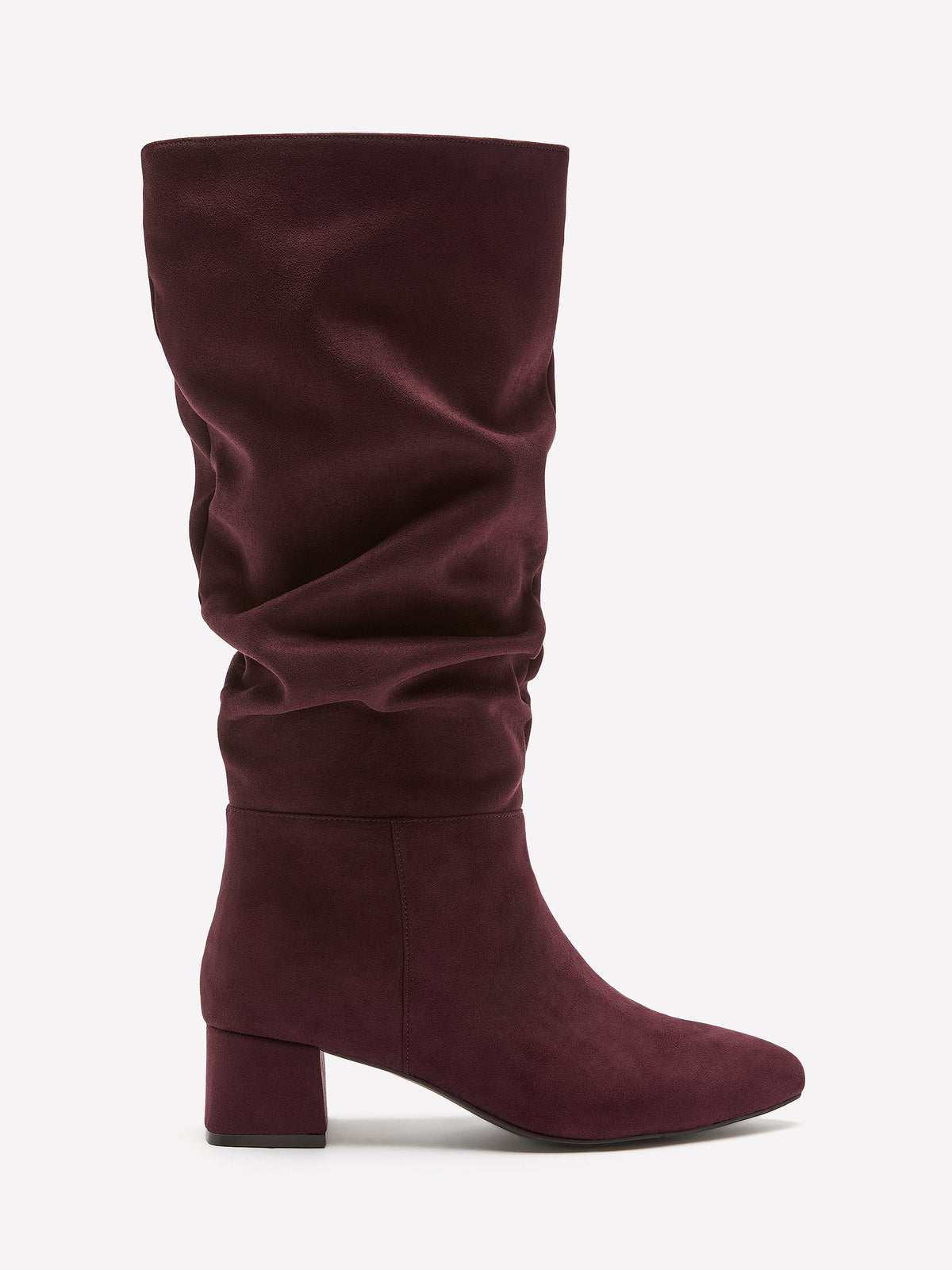 Extra Wide Width, Microsuede Mid-Heel Tall Slouchy Boot