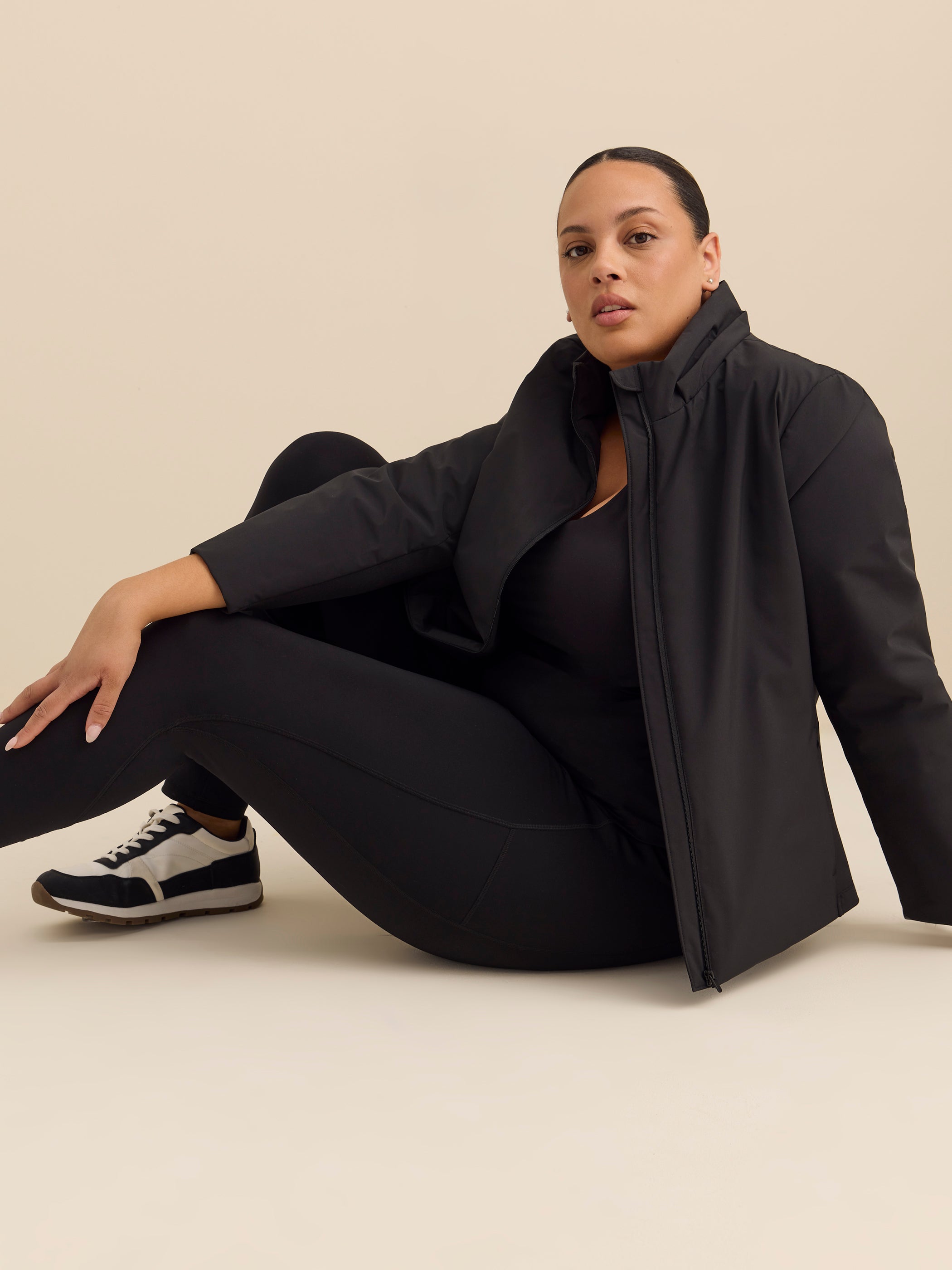 Manteau noir très ajusté - Active Zone