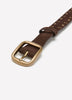 Brown Faux Suede Studded Denim Belt