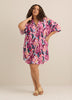 Short Printed Cover-Up Shirtdress