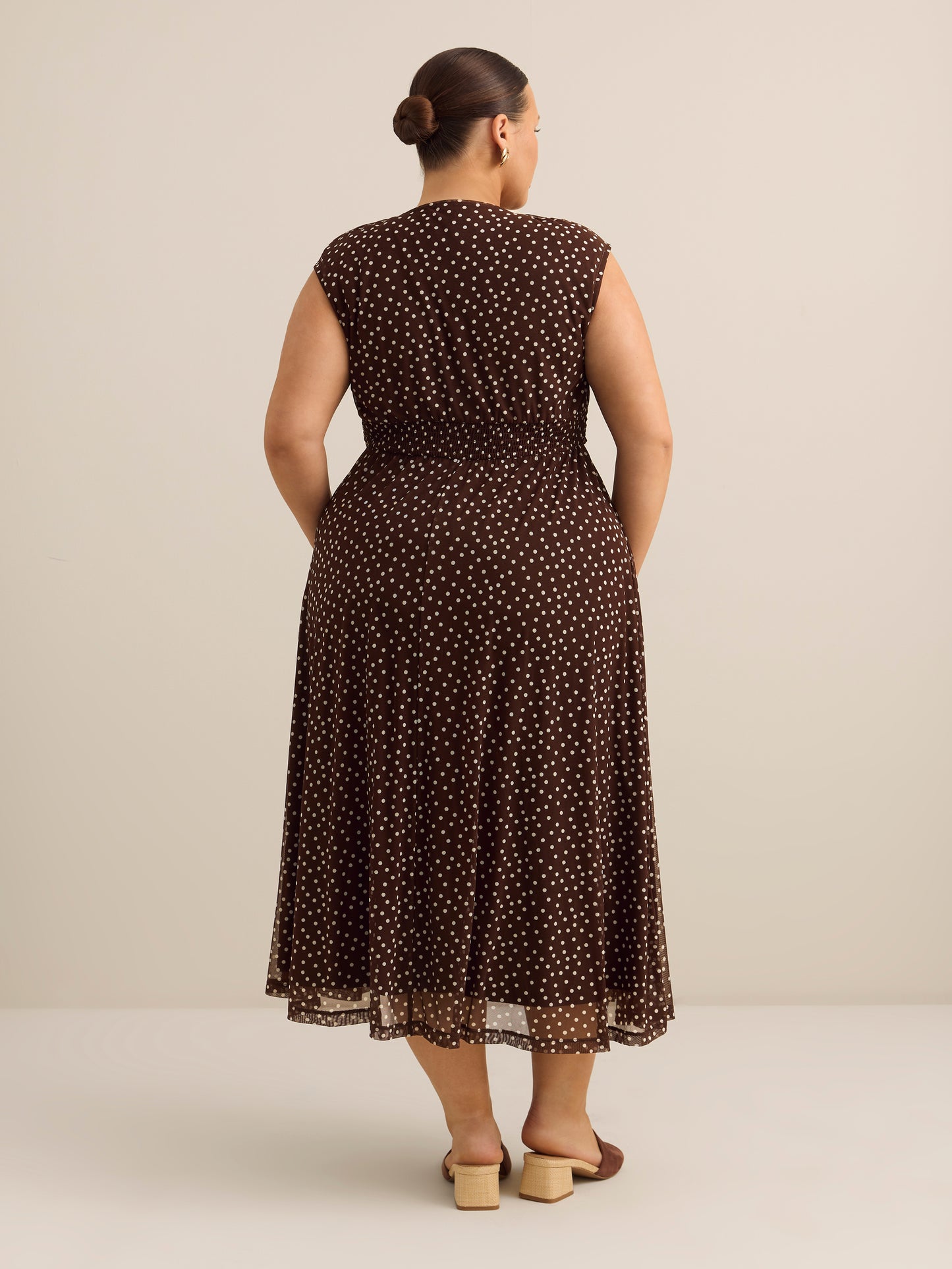 Knotted V-Neck Mesh Maxi Dress - Addition Elle