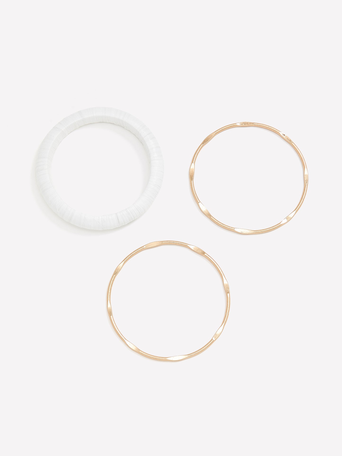Assorted Golden and Straw Bangles, Set of 3