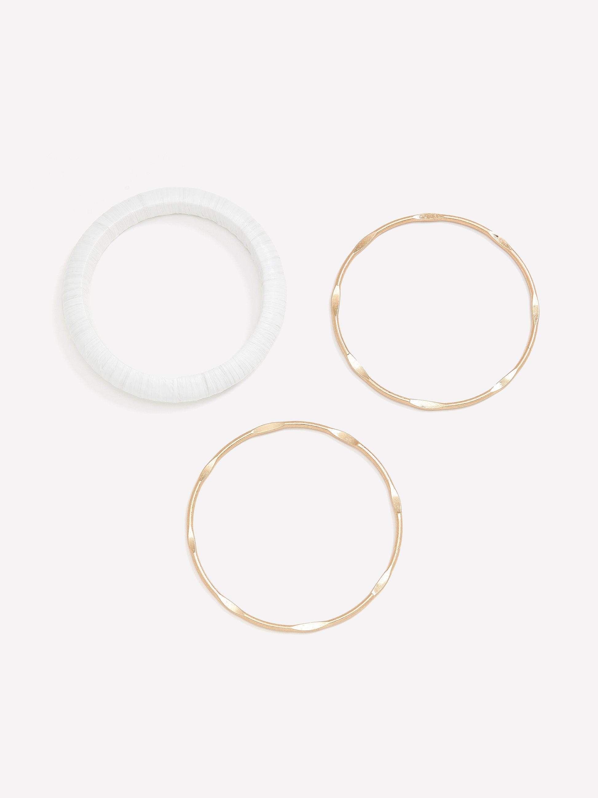 Assorted Golden and Straw Bangles, Set of 3