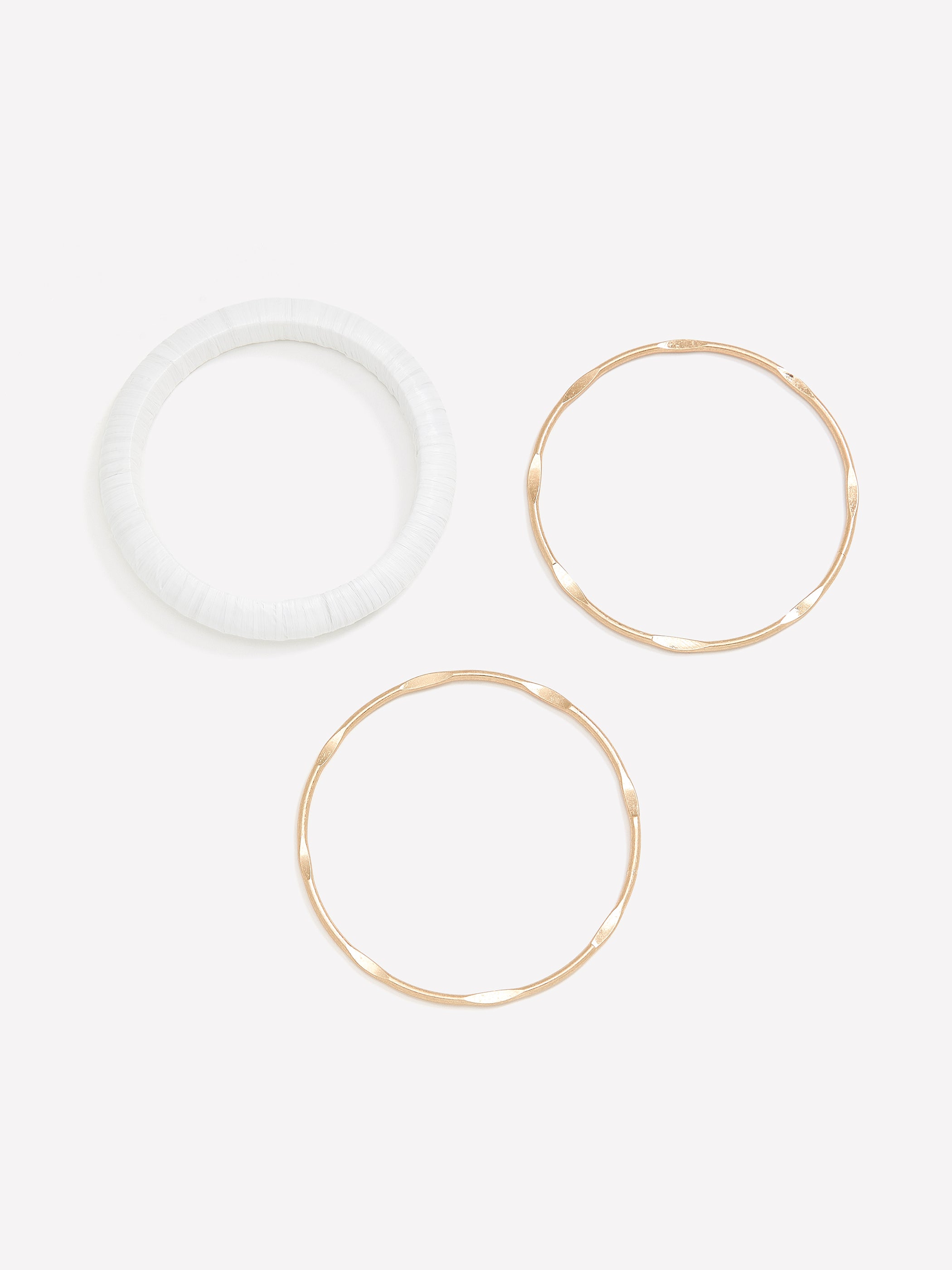 Assorted Golden and Straw Bangles, Set of 3