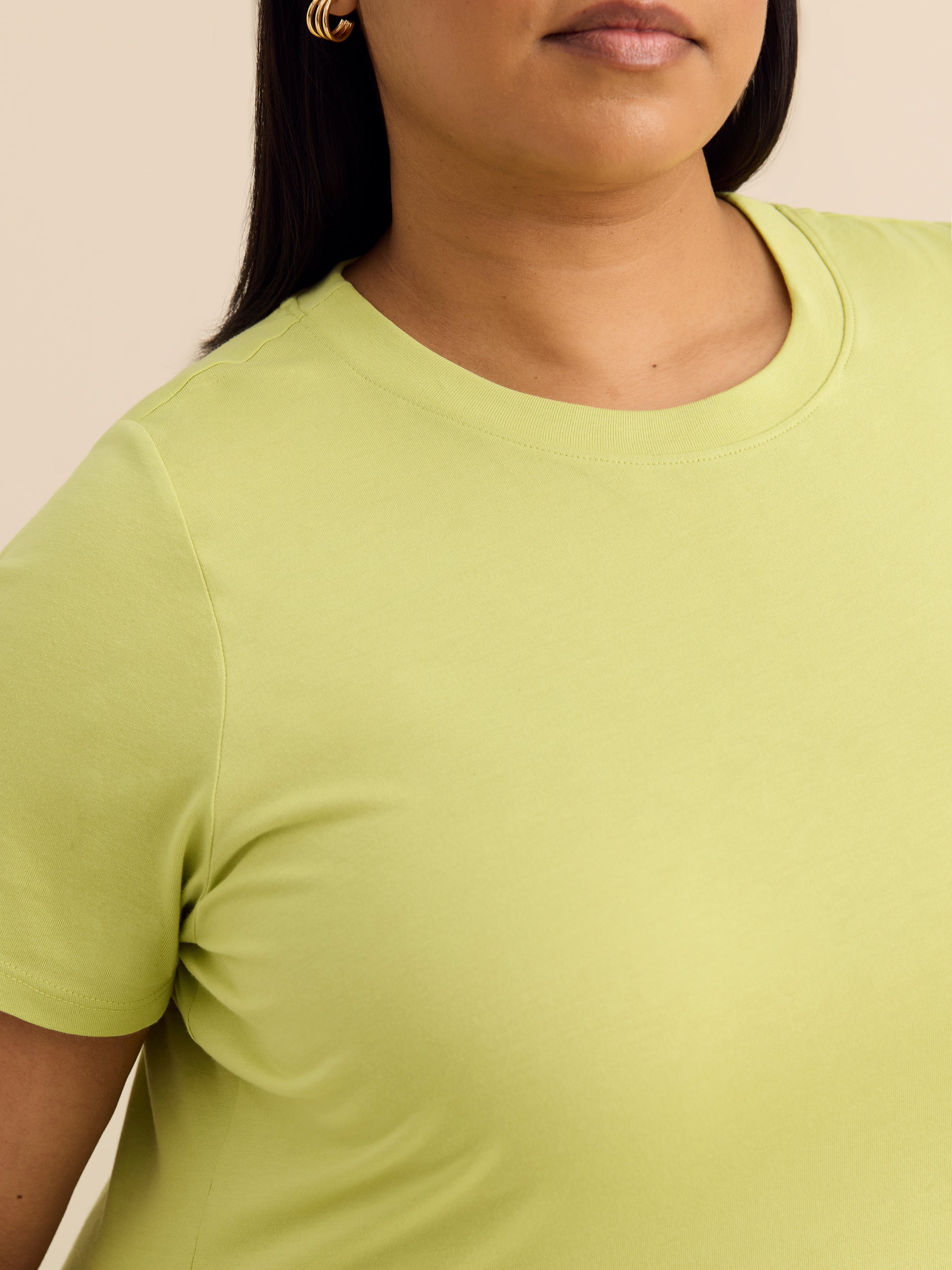 Crewneck Short-Sleeve Knit Top