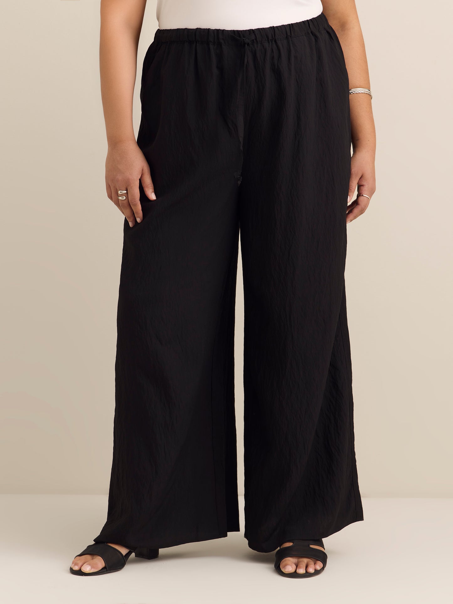 Petite, Palazzo-Leg Pant with Elastic Waistband