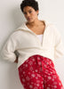 Loose-Fit Half-Zip Shaker Knit Sweater