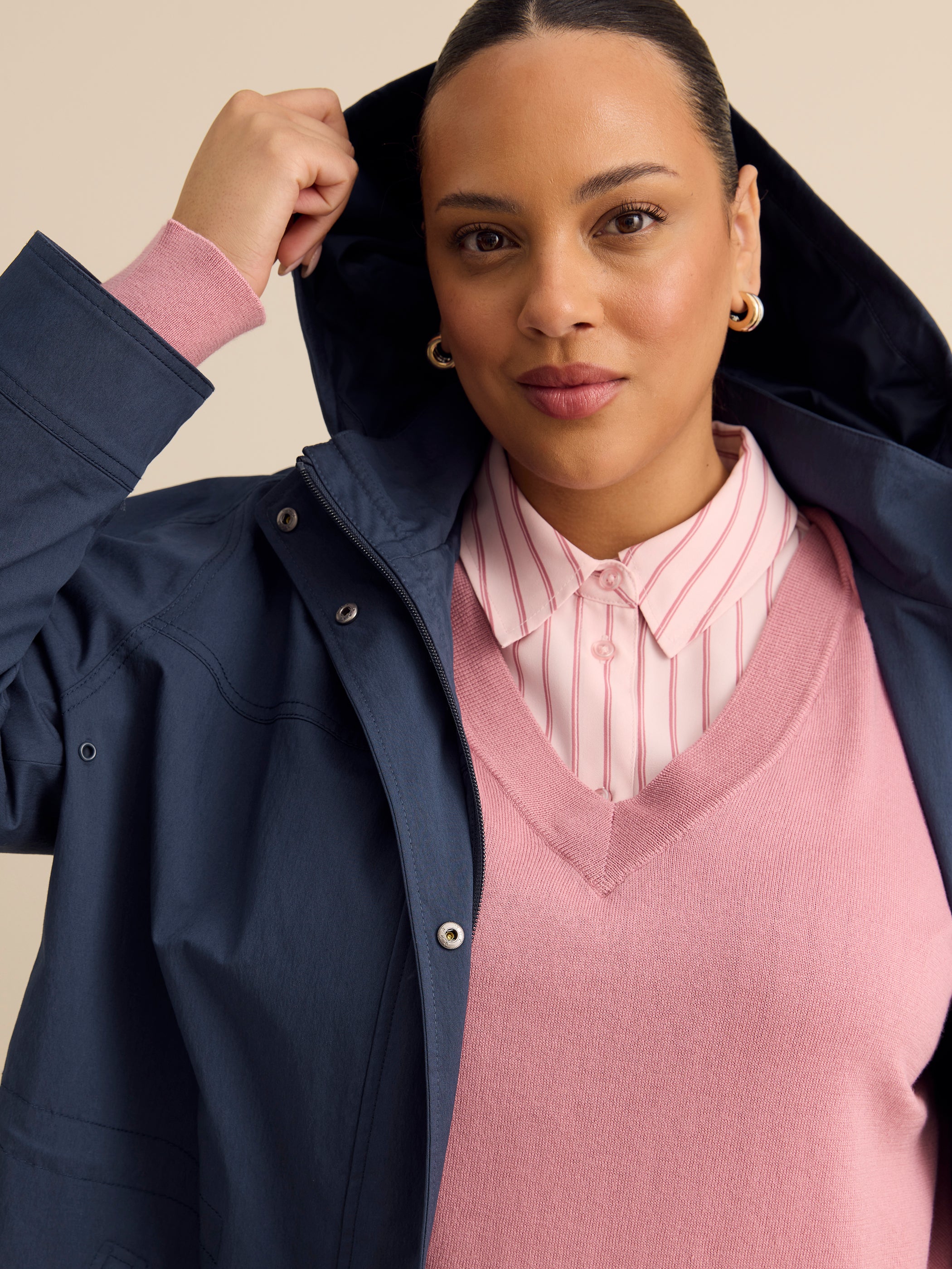 Manteau imperméable froissé long