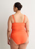 Orange Bandeau High-Leg One-Piece Swimsuit