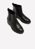 Extra Wide Width, Black Leather Chelsea Bootie