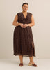 Knotted V-Neck Mesh Maxi Dress - Addition Elle
