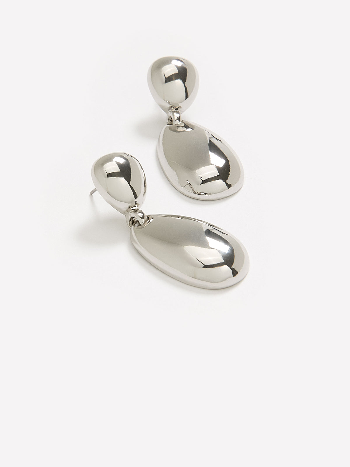 Silver Two-Piece Pendant Earrings