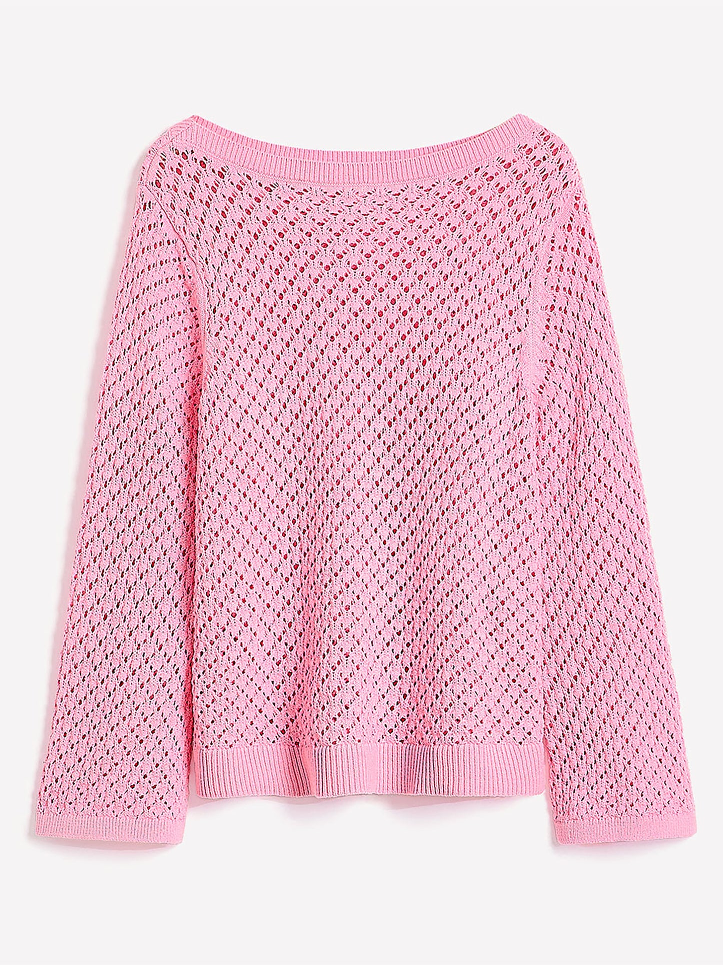 Long Bell Sleeve Sweater with Boat Neck