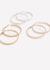 Metal Hoop Earrings, Set of 3