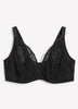 Soutien-gorge noir non doublé avec dentelle croisée, avec armatures - Déesse Collection