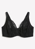 Black Unlined Underwire Bra with Crisscross Lace - Déesse Collection