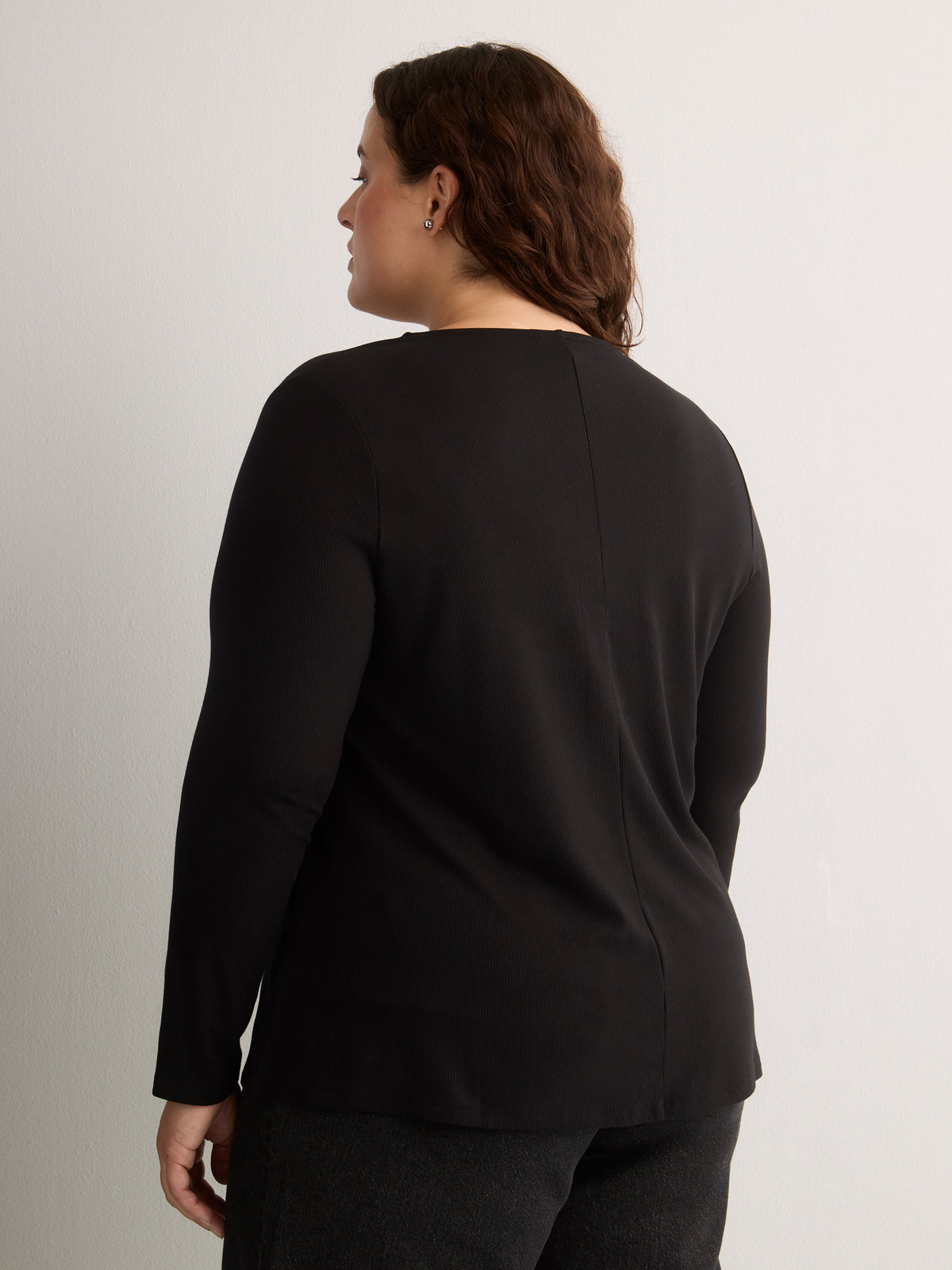 Responsible, Slight Swing Henley Rib Knit Top