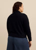 Neoprene Bomber Knit Top with Shirt Collar