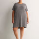 Responsible, Grey Striped Short-Sleeve Sleepshirt - tiVOGLIO
