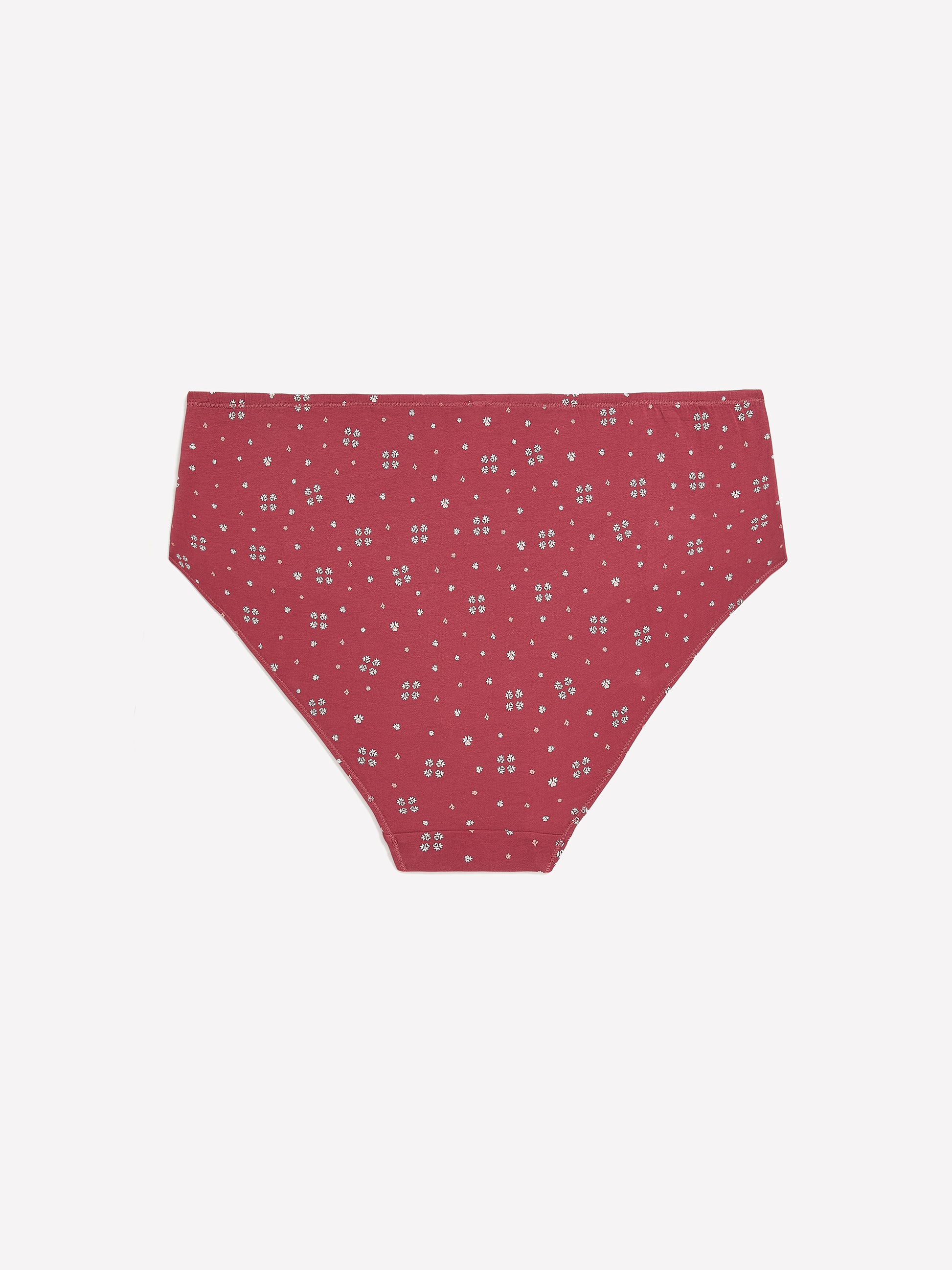 Red High-Cut Cotton Brief with Heart and Clover Print - tiVOGLIO