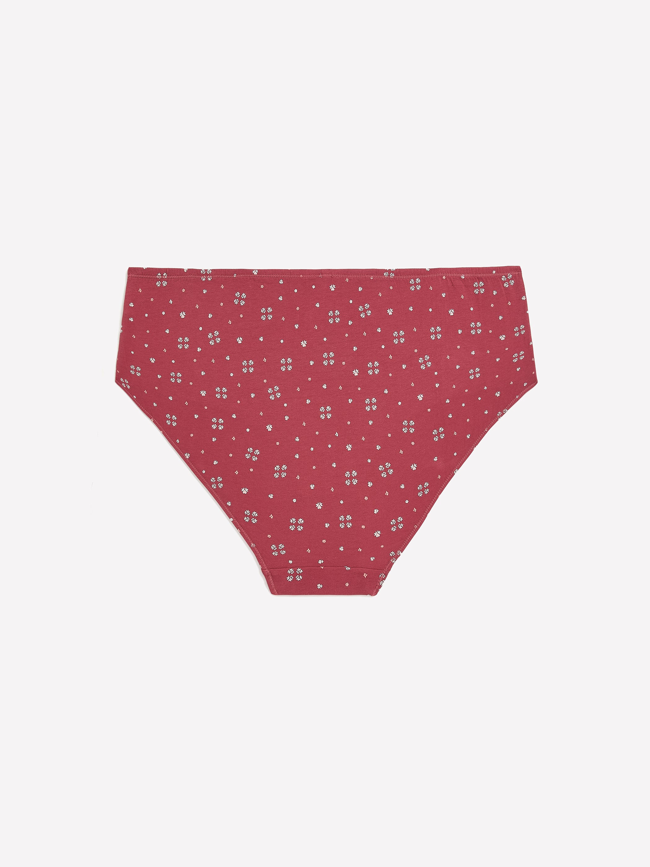 Red High-Cut Cotton Brief with Heart and Clover Print - tiVOGLIO